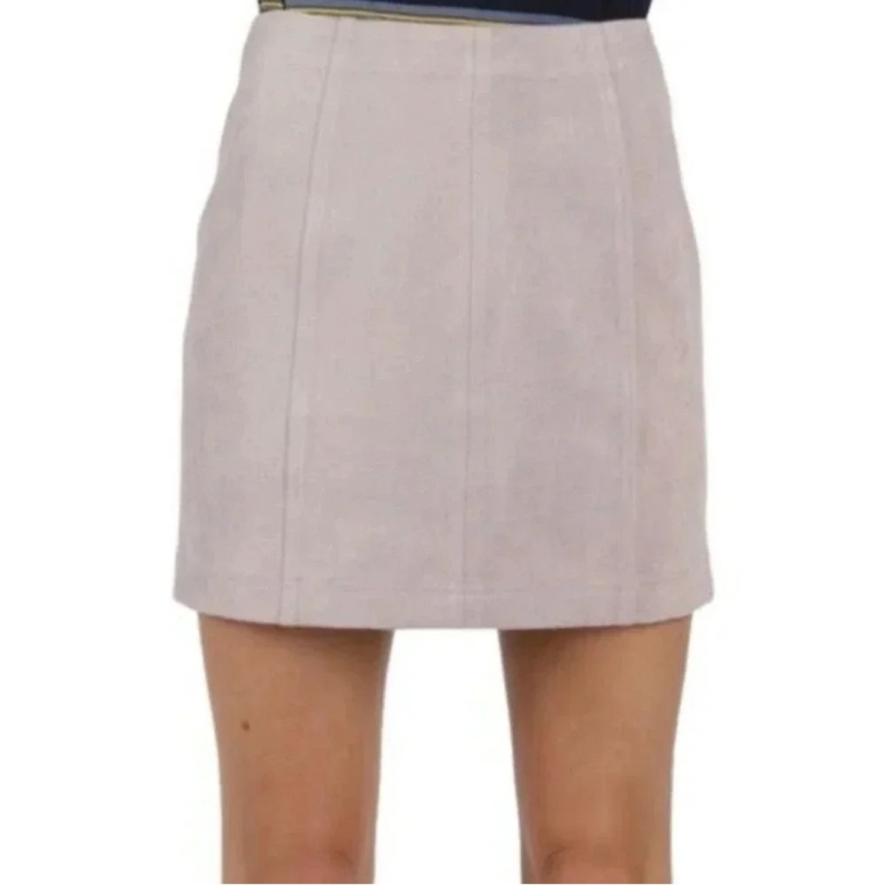 Faux Suede Grey Mini Skirt